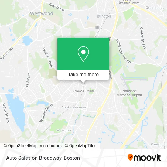 Auto Sales on Broadway map