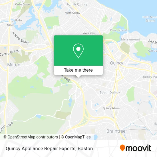Quincy Appliance Repair Experts map