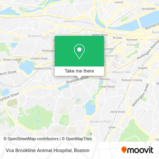 Vca Brookline Animal Hospital map