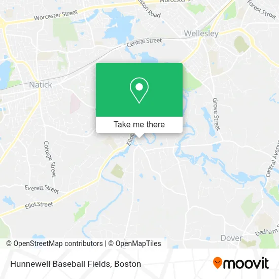 Hunnewell Baseball Fields map