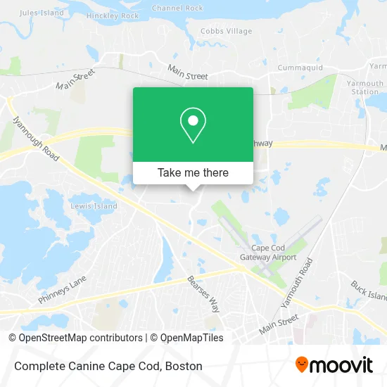 Complete Canine Cape Cod map