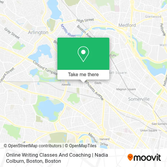 Online Writing Classes And Coaching | Nadia Colburn, Boston map