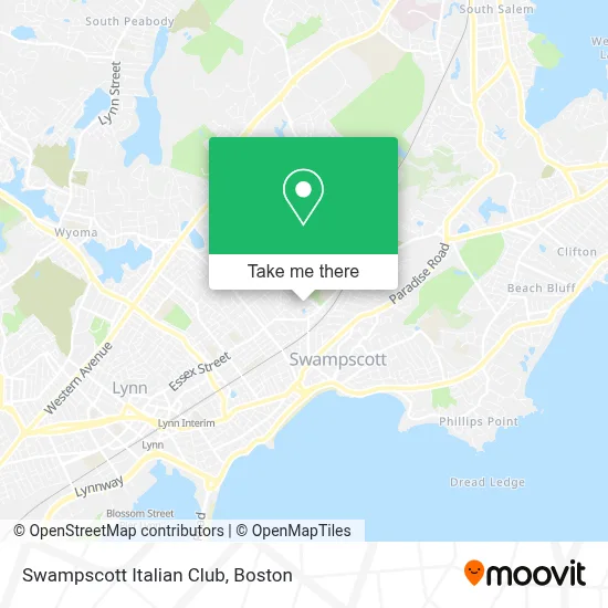 Swampscott Italian Club map