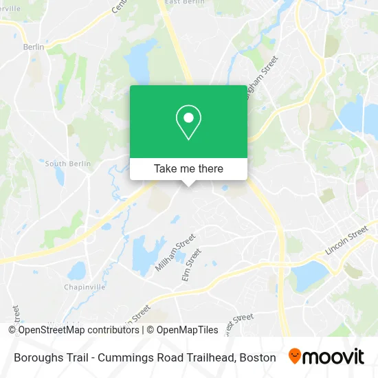 Boroughs Trail - Cummings Road Trailhead map