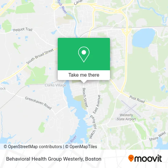 Behavioral Health Group Westerly map
