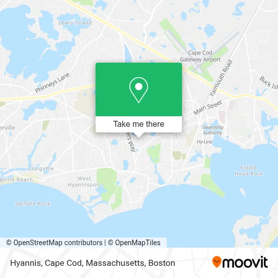 Hyannis, Cape Cod, Massachusetts map
