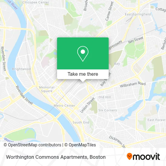 Worthington Commons Apartments map