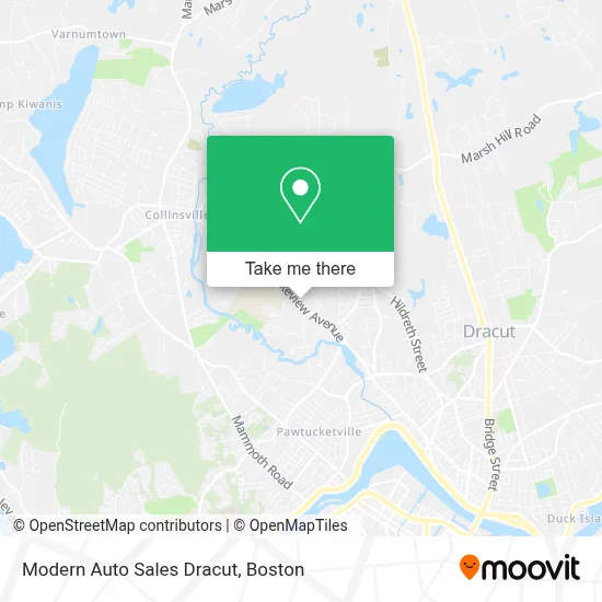 Modern Auto Sales Dracut map