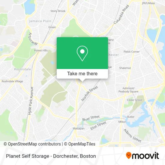 Planet Self Storage - Dorchester map