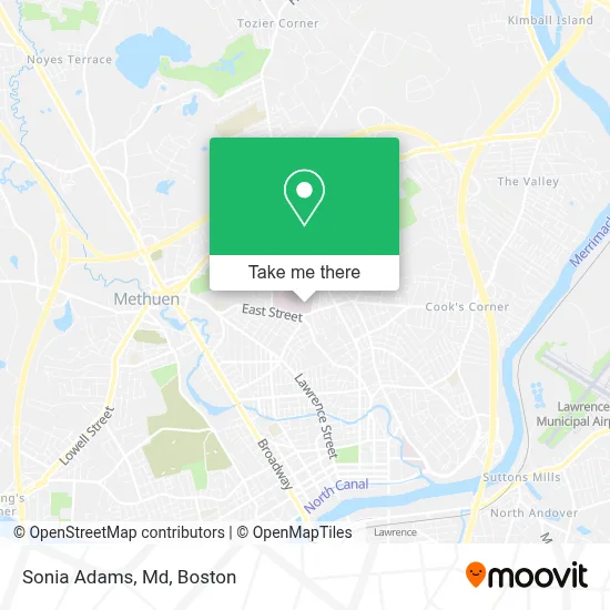 Sonia Adams, Md map