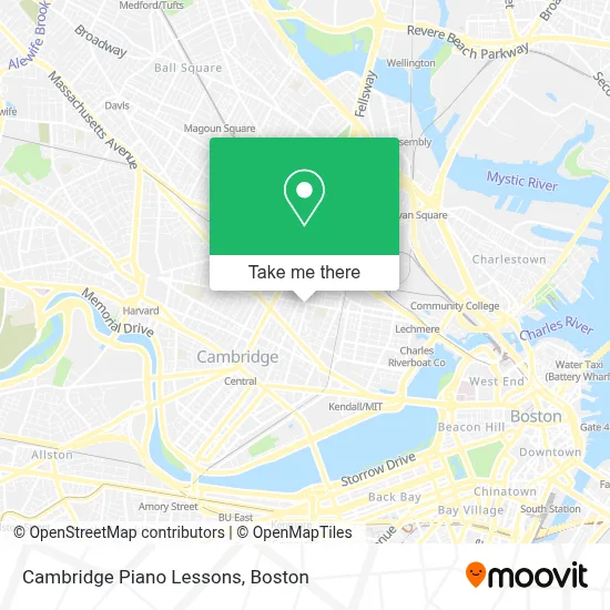 Cambridge Piano Lessons map