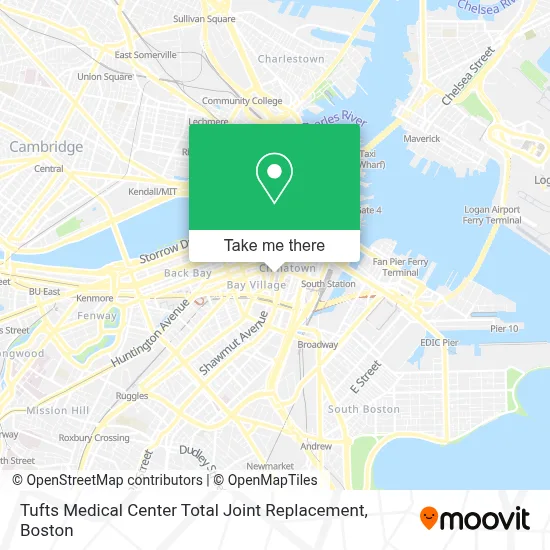 Tufts Medical Center Total Joint Replacement map