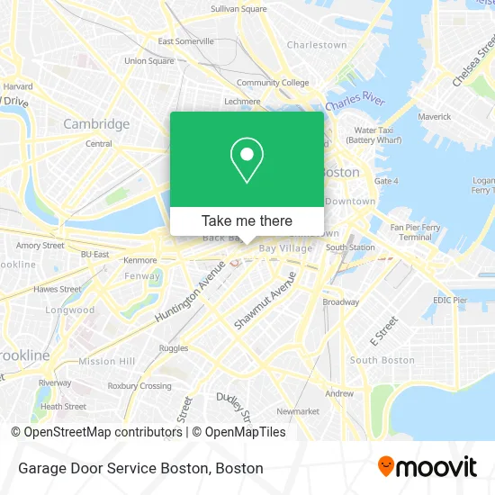 Garage Door Service Boston map