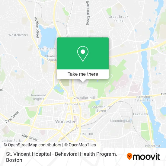 St. Vincent Hospital - Behavioral Health Program map