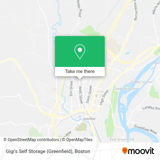 Gigi's Self Storage (Greenfield) map