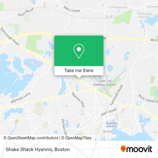 Shake Shack Hyannis map