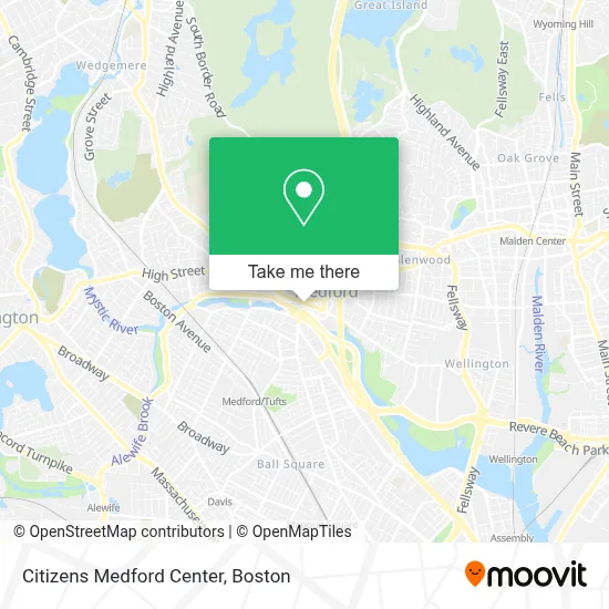 Citizens Medford Center map