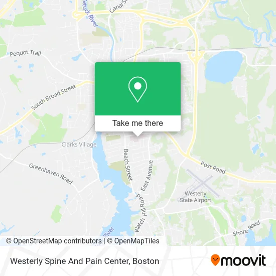 Westerly Spine And Pain Center map