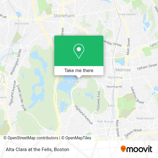 Alta Clara at the Fells map