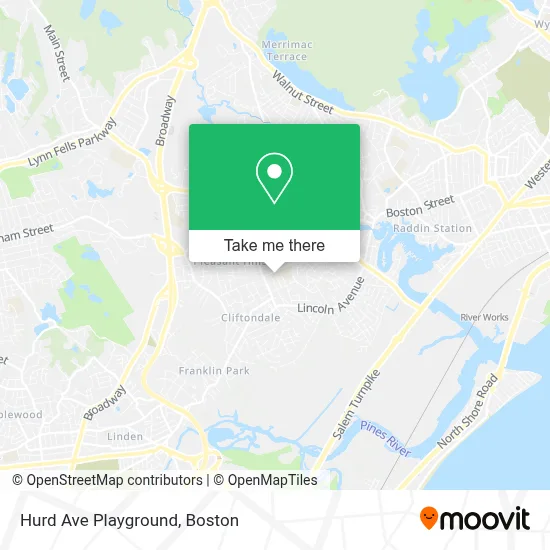 Hurd Ave Playground map