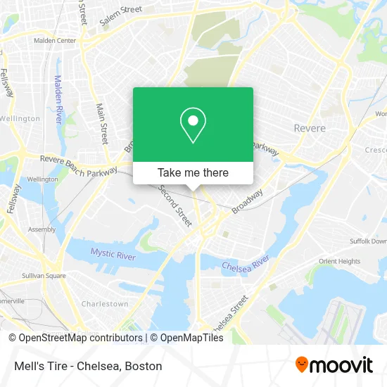 Mell's Tire - Chelsea map