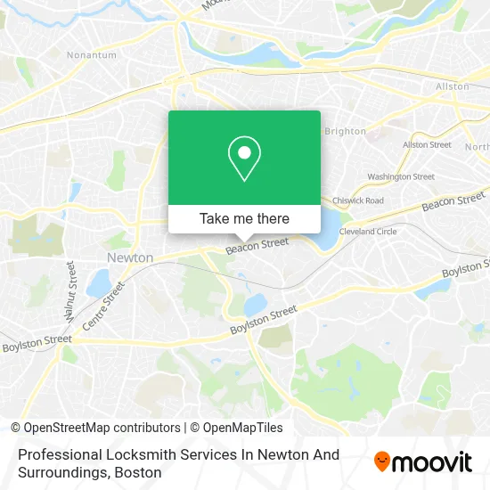 Professional Locksmith Services In Newton And Surroundings map
