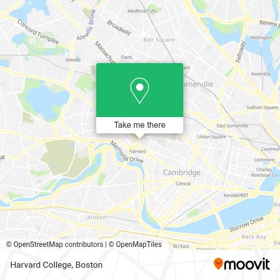Harvard College map