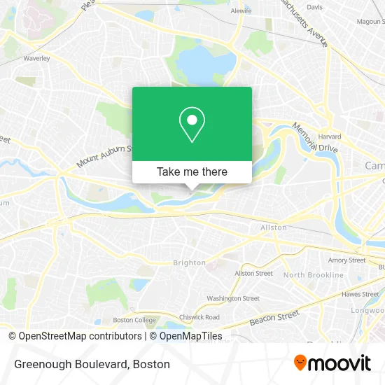 Greenough Boulevard map