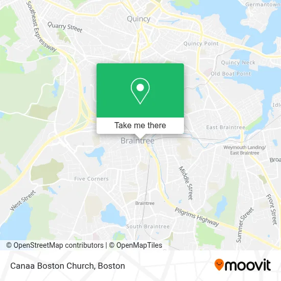 Canaa Boston Church map