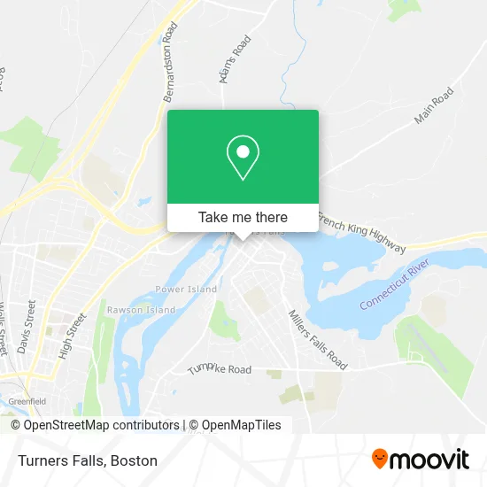 Turners Falls map