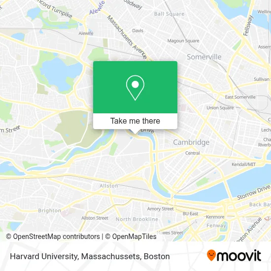 Harvard University, Massachussets map