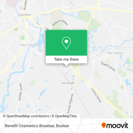 Benefit Cosmetics Browbar map