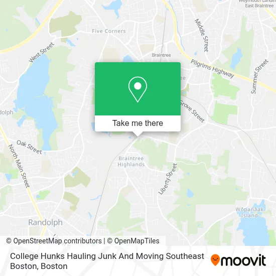 College Hunks Hauling Junk And Moving Southeast Boston map