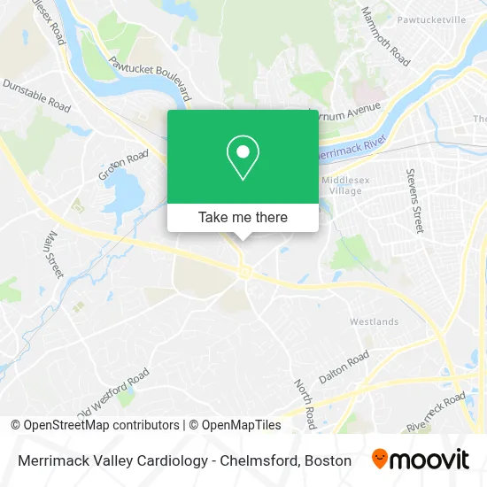 Merrimack Valley Cardiology - Chelmsford map