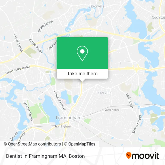 Dentist In Framingham MA map