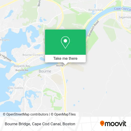 Bourne Bridge, Cape Cod Canal map