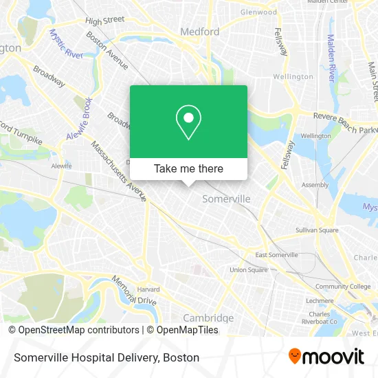 Somerville Hospital Delivery map