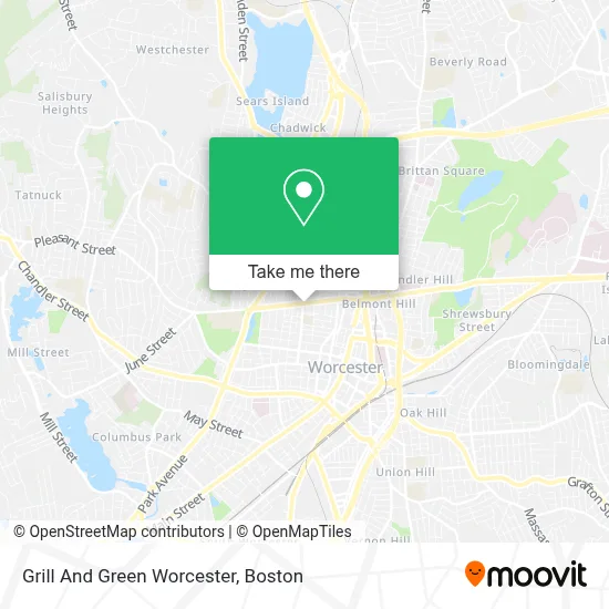 Grill And Green Worcester map