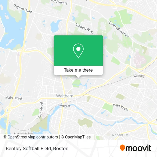 Bentley Softball Field map