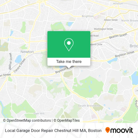 Local Garage Door Repair Chestnut Hill MA map