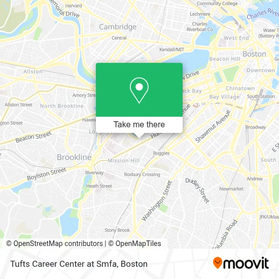 Tufts Career Center at Smfa map