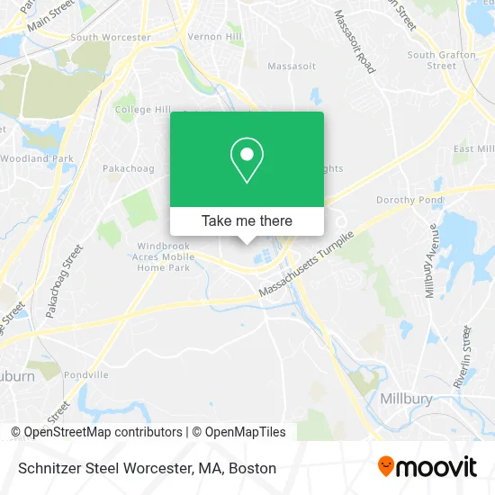 Schnitzer Steel Worcester, MA map