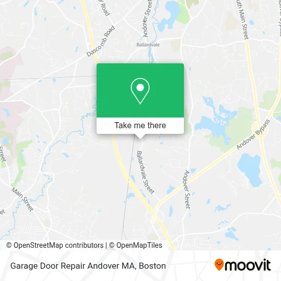Garage Door Repair Andover MA map