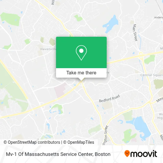Mv-1 Of Massachusetts Service Center map