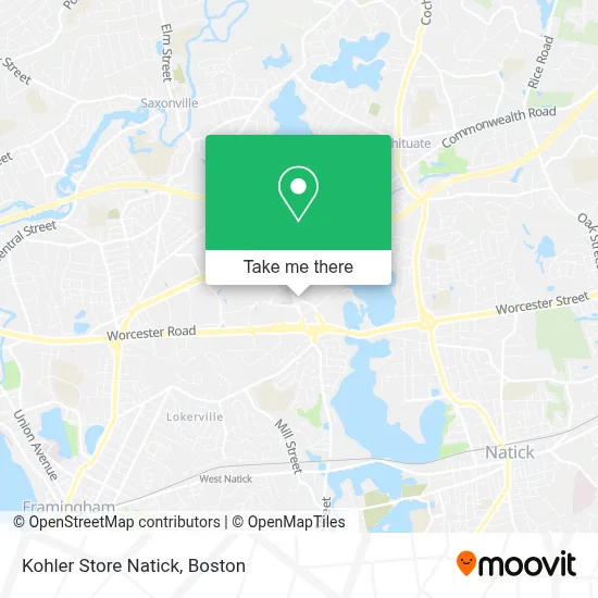 Kohler Store Natick map