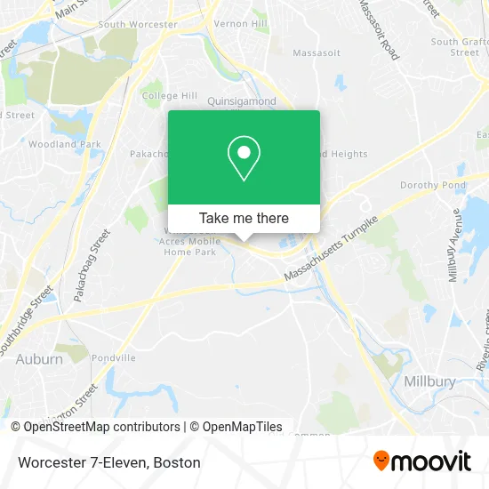 Worcester 7-Eleven map