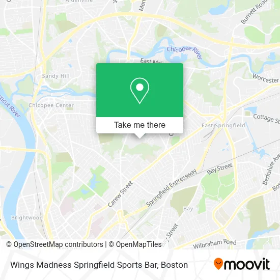 Wings Madness Springfield Sports Bar map