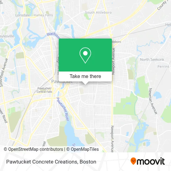 Pawtucket Concrete Creations map