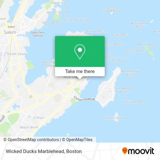 Wicked Ducks Marblehead map