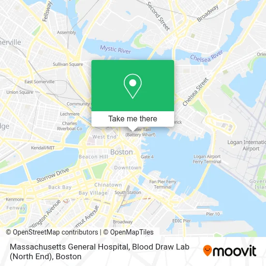 Massachusetts General Hospital, Blood Draw Lab (North End) map